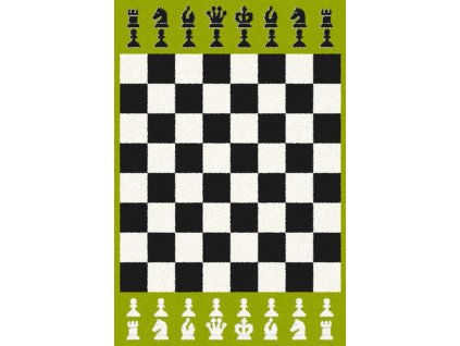 Dětský koberec Agnella Funky Top  Szachy Šachovnice zelený