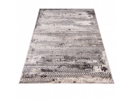 Kusový koberec PETRA 3003 1 244 Abstraktní Moderní šedý béžový hnědý
