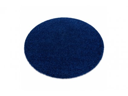 Kulatý koberec jednobarevný SOFFI shaggy 5cm tmavě modrý
