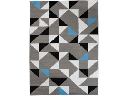 Kusový koberec moderní MAYA Z896B Trojúhelníky šedý modrý