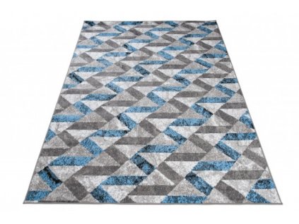 Kusový koberec moderní MAYA Q544B modrý šedý bílý
