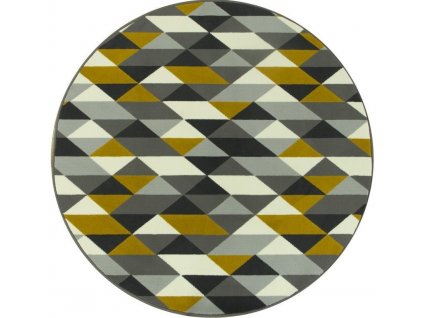 Kulatý koberec LUNA 503652/89915 trojúhelníky žluté