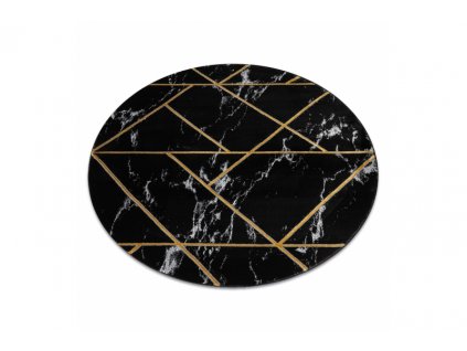 Kulatý koberec EMERALD 2000 Luxusní moderní geometrický černý zlatý