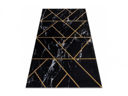 Kusový koberec EMERALD 2000 Luxusní moderní geometrický černý zlatý