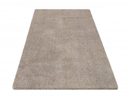 Kusový shaggy koberec jednobarevný Kamel Latte světle béžový