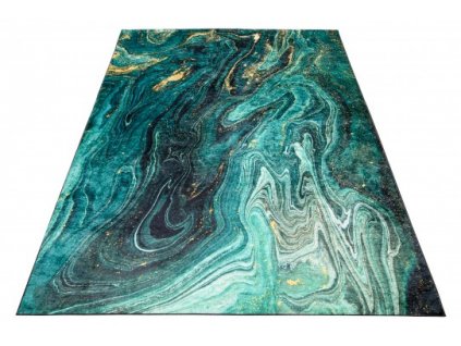 Kusový koberec pratelný TOSCANA 40560 Abstraktní moderní pogumovaný zelený