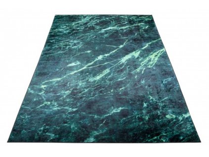Kusový koberec pratelný TOSCANA 40530 Abstraktní pogumovaný černý zelený