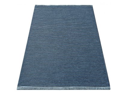 Kusový koberec pratelný DIAMOND 01 vodorovně pruhovaný protiskluzový modrý1