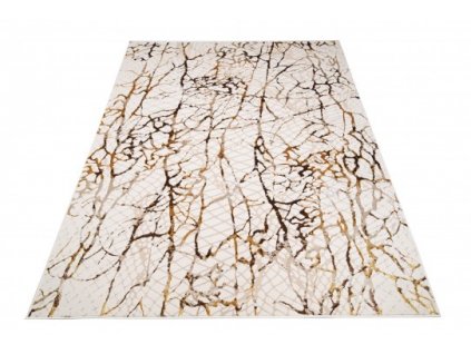 Kusový koberec GOLDEN MZ39C Abstraktní Moderní krémový hnědý