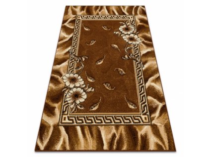 Kusový koberec BCF Morad TRIO Listí květy klasický hnědý
