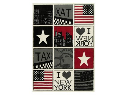 Koberec kusový KIDS 531944/51935 Vlajka USA New York vícebarevný