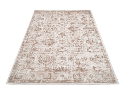 Moderní kusový koberec PORTLAND D058E Klasický bílý hnědý