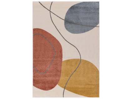 Moderní kusový koberec LUCY NP33A krémový žlutý šedý