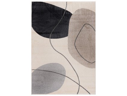 Moderní kusový koberec LUCY NP33B krémový béžový černý