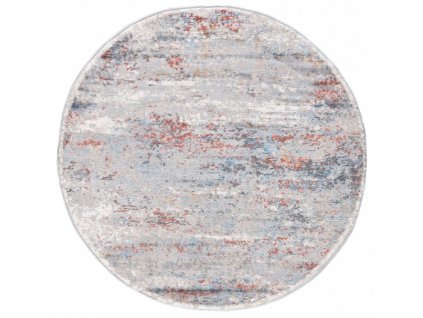 Kulatý koberec PORTLAND G509C Abstraktní Moderní bílý šedý červený