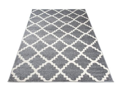 Moderní kusový koberec MAROKO L890A šedý bílý