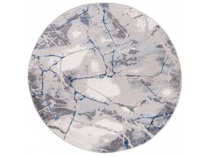 Kulatý koberec PORTLAND R216B Mramor Abstraktní šedý modrý