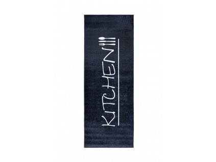 Kusový koberec do kuchyně KITCHEN 23470 protiskluzový černý tmavě modrý