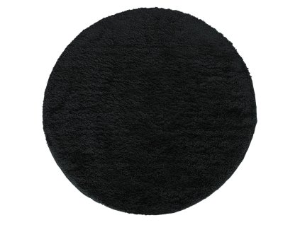 Kulatý koberec vhodný k praní jednobarevný Kamel černý1