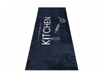 Kusový koberec do kuchyně KITCHEN 41290 protiskluzový černý modrý