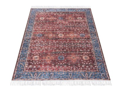 Kusový koberec CHENILLE PRINTED KH 7A Klasický bordó modrý2