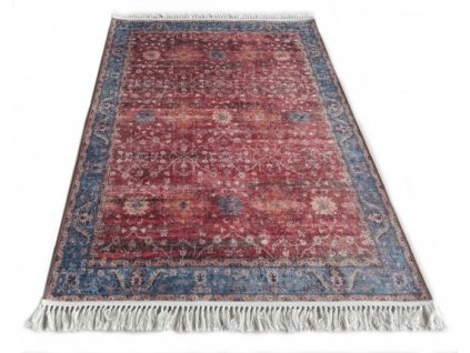 Kusový koberec CHENILLE PRINTED KH-7A Klasický bordó modrý