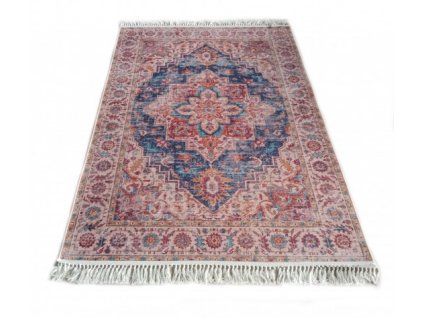 Kusový koberec CHENILLE PRINTED Y-169A Klasický hnědý modrý