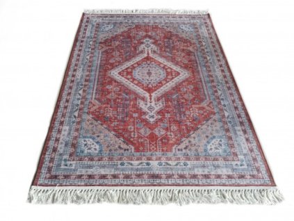 Kulatý koberec CHENILLE PRINTED CLF 22 Klasický bordó šedý2