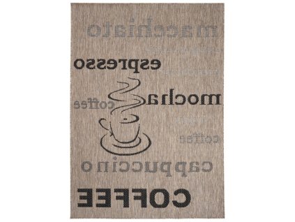 Kusový koberec Sisal MELISSA KF88A Kafe Popisy hnědý béžový