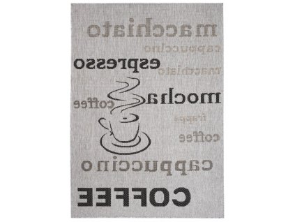 Kusový koberec Sisal MELISSA KF88A Kafe Popisy šedý