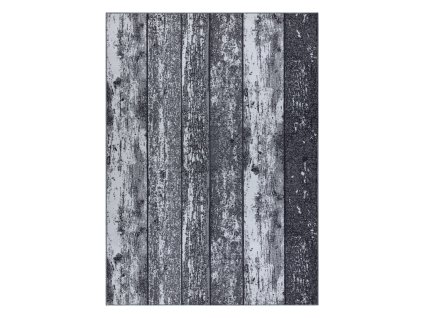 Kusový koberec pogumovaný WOOD Dřevo desky šedý
