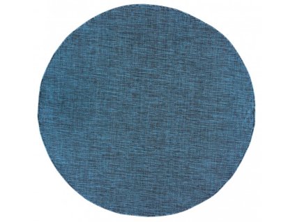 Kulatý koberec venkovní VERANDA 6365A Sisalový tyrkysový modrý