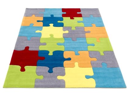 Dětský kusový koberec PUZZLE MULTI vícebarevný