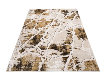 Moderní kusový koberec TANGO 70914 24326 Abstraktní hnědý krémový