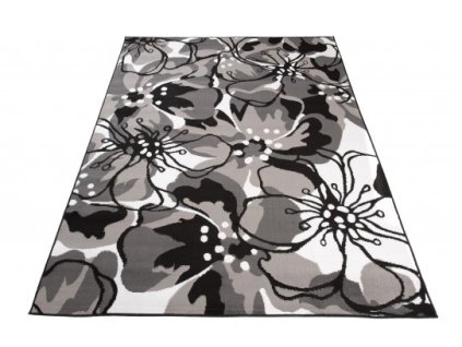 Kusový koberec moderní MAYA Z907D Květy šedý