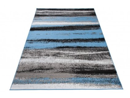 Kusový koberec moderní MAYA Pruhy Q542A modrý šedý