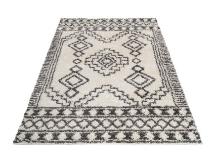 Kusový koberec Shaggy DELHI 3963A krémový šedý