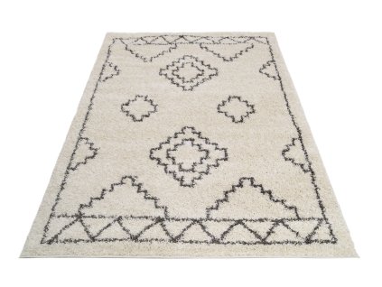Kusový koberec Shaggy DELHI 3999A krémový šedý