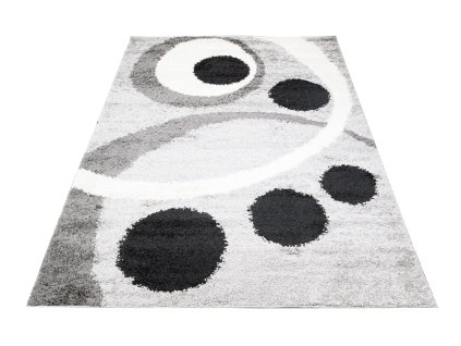 Kusový koberec Shaggy DELHI 7233A šedý krémový černý