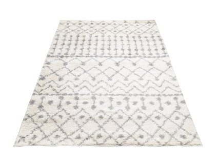 Kusový koberec Shaggy DELHI 4084B krémový šedý