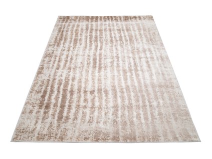 Moderní kusový koberec PORTLAND D156E Proužky hnědý bílý