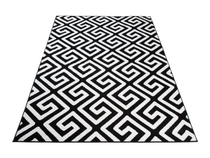 Moderní kusový koberec CHEAP T242B černý bílý