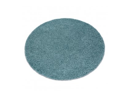 Kulatý koberec jednobarevný SOFFI shaggy 5cm modrý