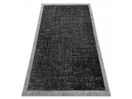Kusový koberec SISAL FLOORLUX 20401 černý / stříbrý