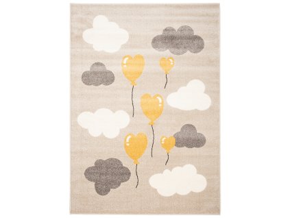 Dětský kusový koberec FIESTA 36326 Mráčky Balónky béžový žlutý