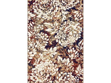Moderní kusový koberec Agnella Adel Sonik Toffi Květy béžový