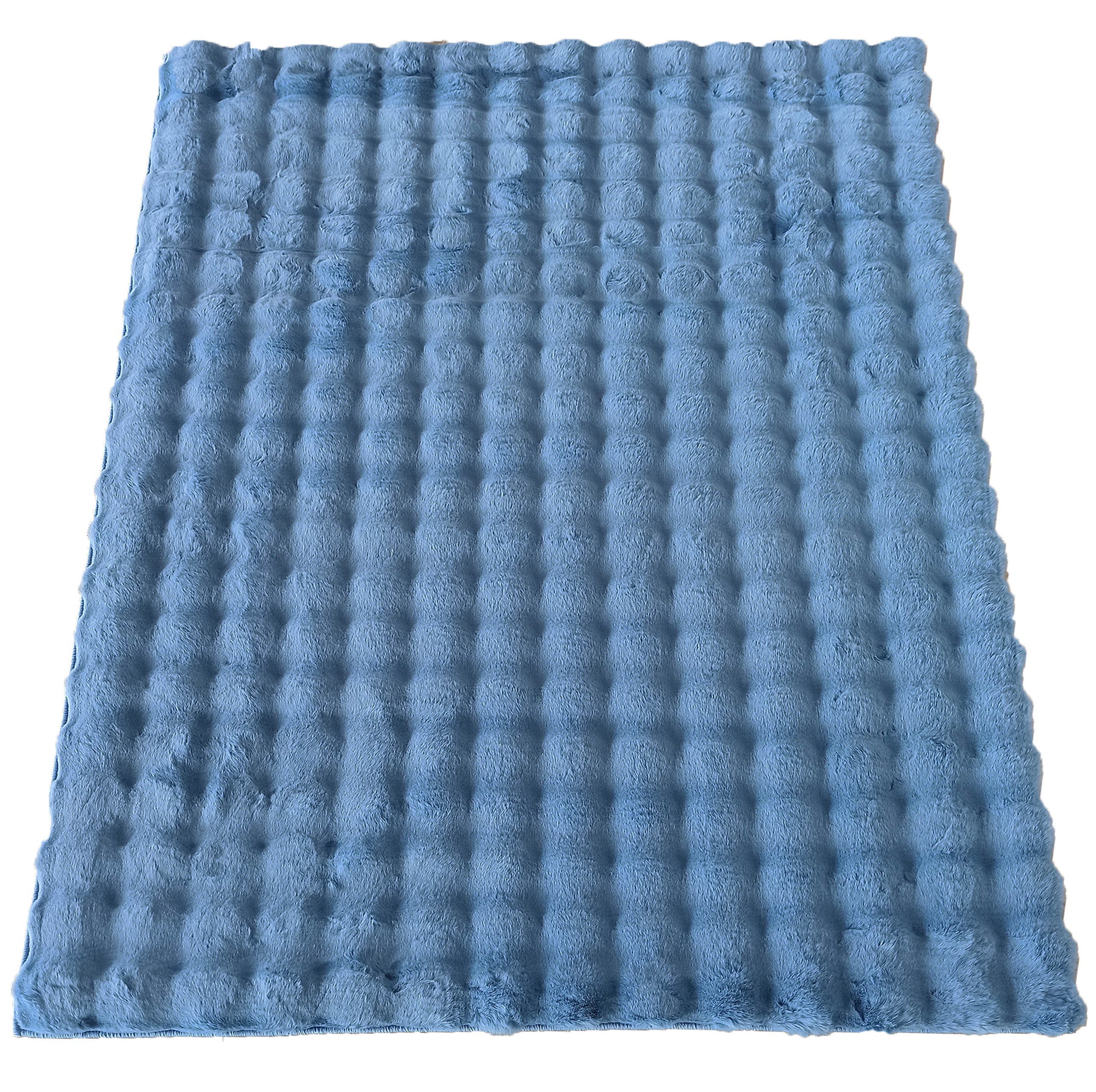 Kobercový ráj Kobercový ráj Kusový koberec jednobarevný MERLIN 3D Modrý Rozměr: 80x150 cm