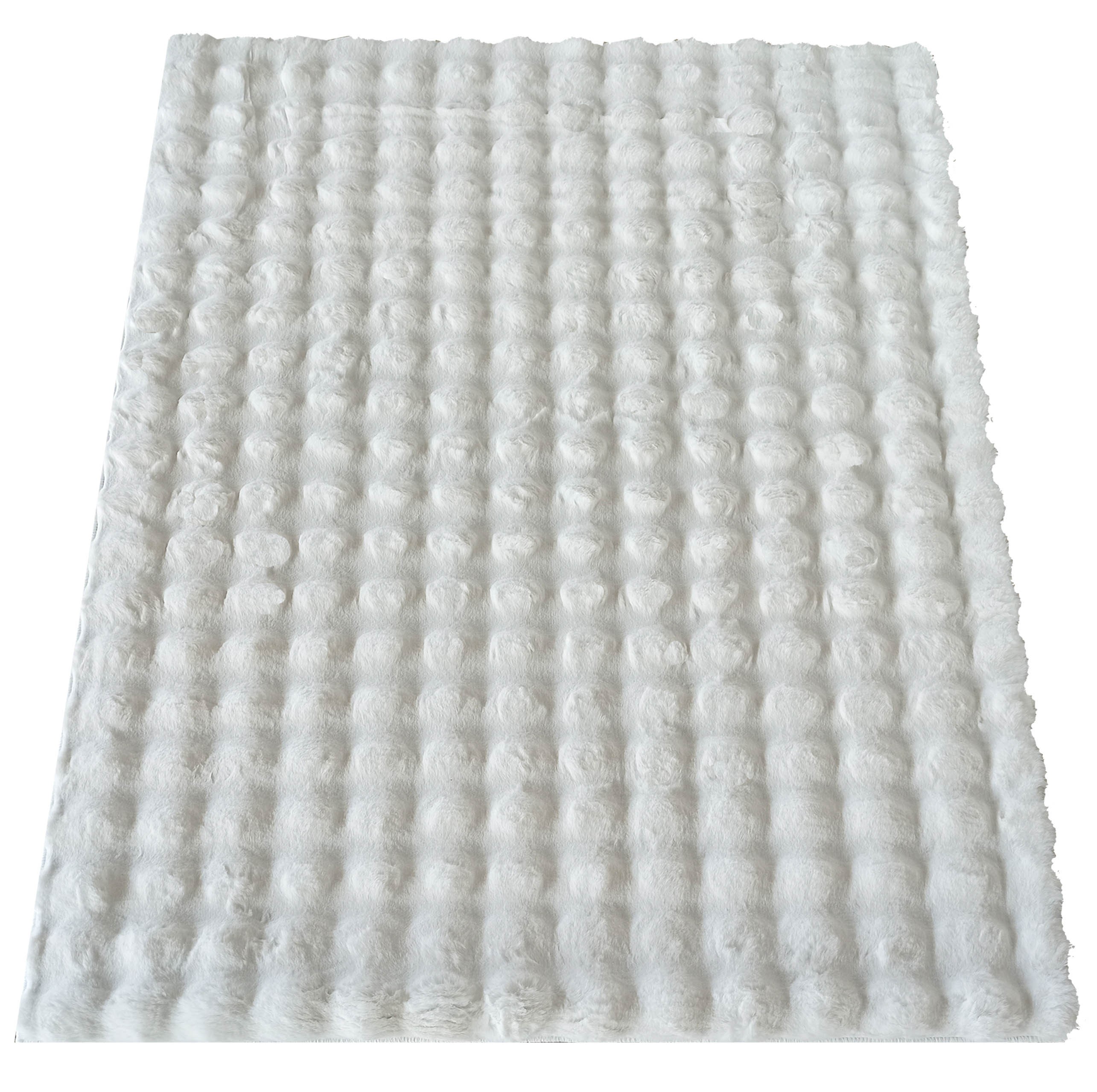 Kobercový ráj Kobercový ráj Kusový koberec jednobarevný MERLIN 3D Bílý Rozměr: 200x290 cm