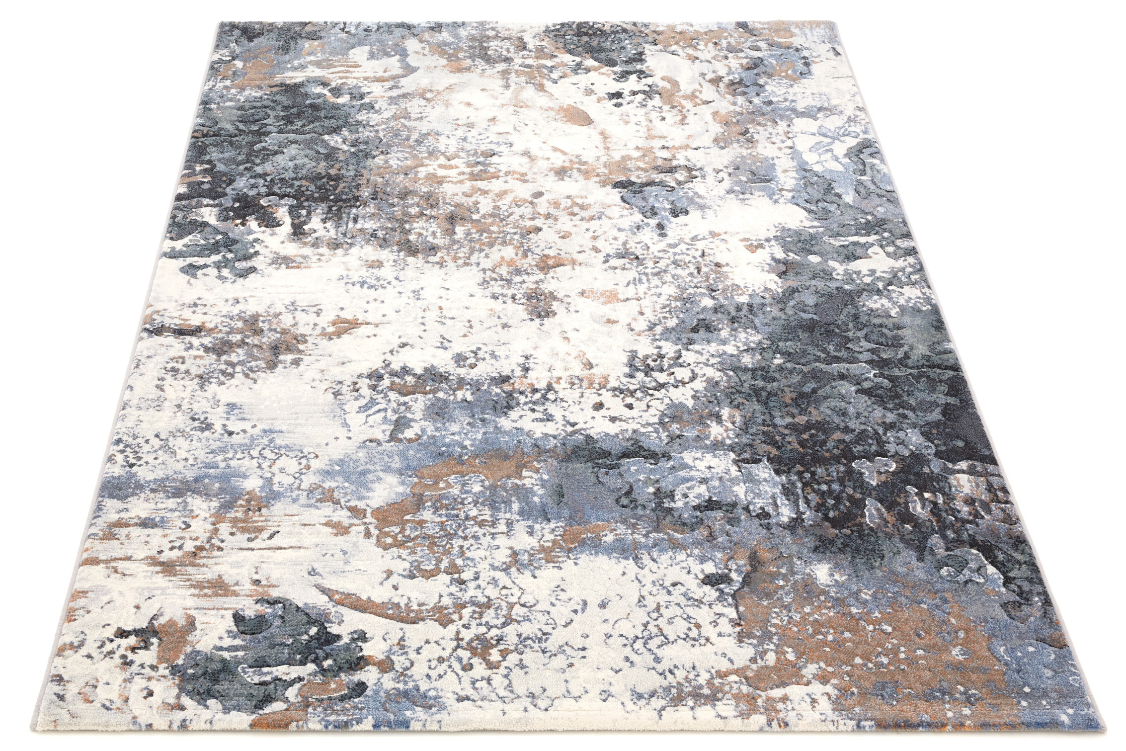 Moderní kusový koberec Ragolle Argentum 63395 7656 modrý krémový Rozměr: 67x230 cm