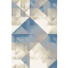 Kusový koberec vlněný Agnella Calisia Neno Geometrický modrý béžový